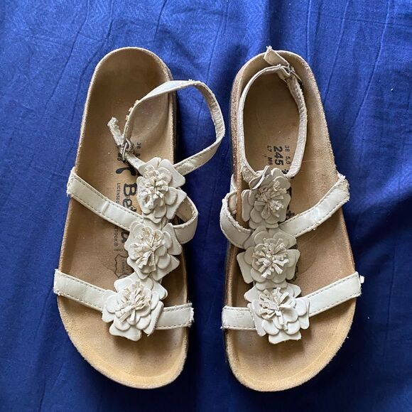 Betula/ Birkenstock ivory floral wraparound ankles sandal/ summer/ casual - Picture 1 of 10